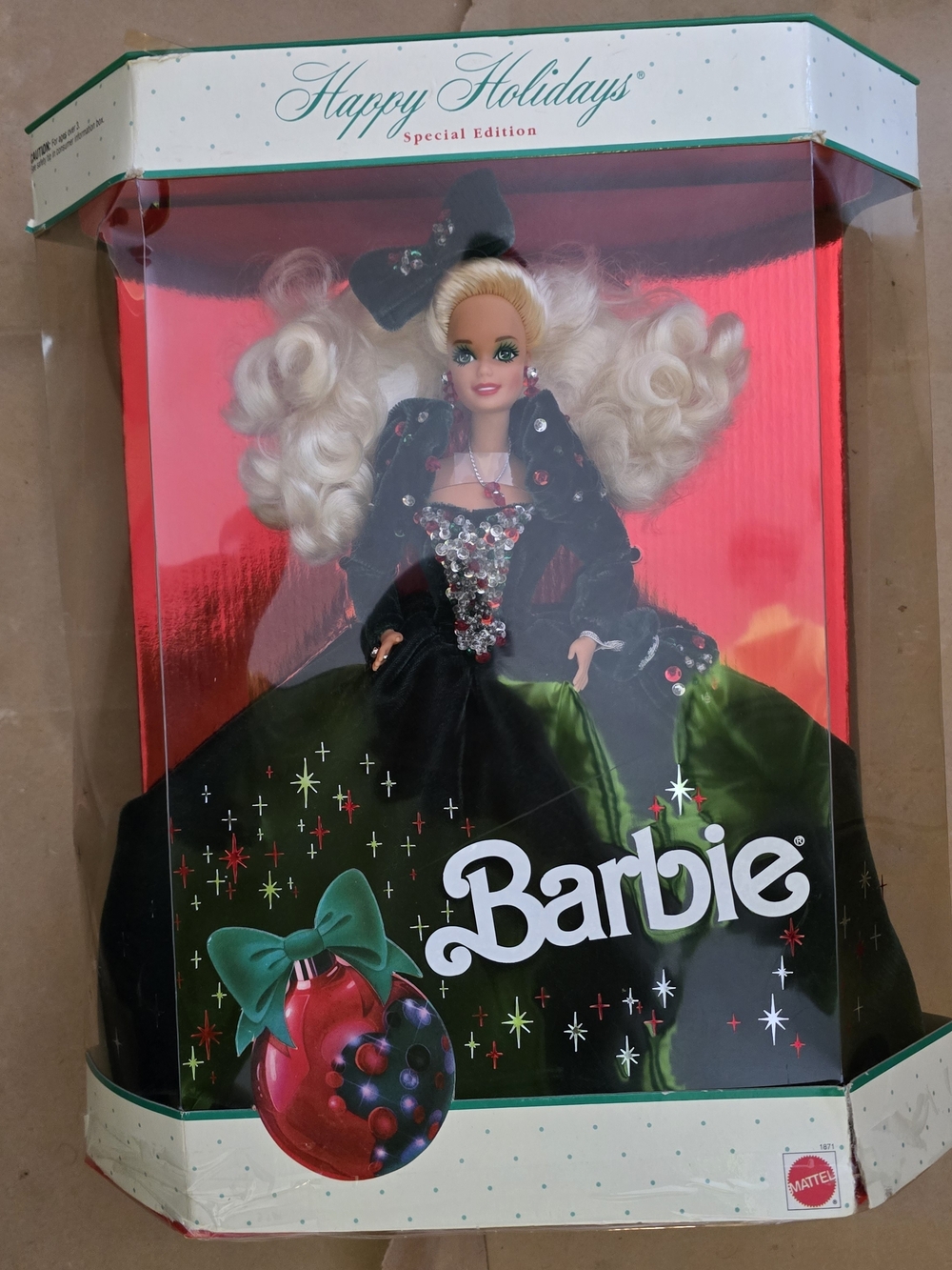 1991 Happy Holidays Barbie Vintage New in Box Christmas Doll NRFB
